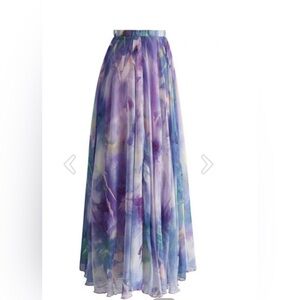 Chicwish watercolor maxi floral skirt XS/S